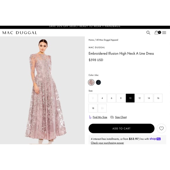 NEW Mac Duggal [ 4‎  ] 50664 Embroidered Illusion High Neck A Line Gown J2004 - Picture 14 of 14